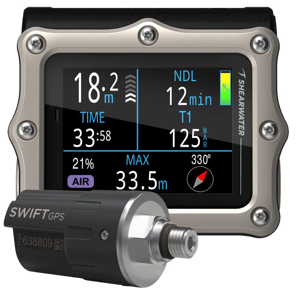 Shearwater Perdix 3 Dive Computer Silver w. Swift GPS Transmitter - SAVE $50 - PRE-ORDER!