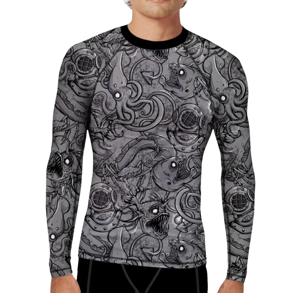 Spacefish Army Men's Rashguard - Deep Sea