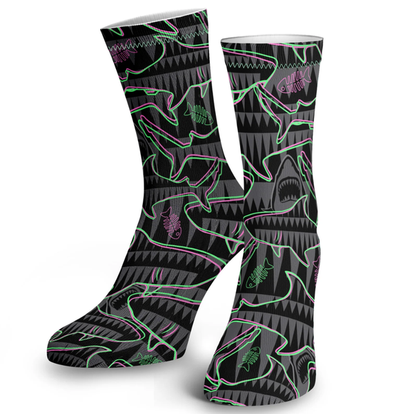 Spacefish Army Dive Socks - Neon Jaws