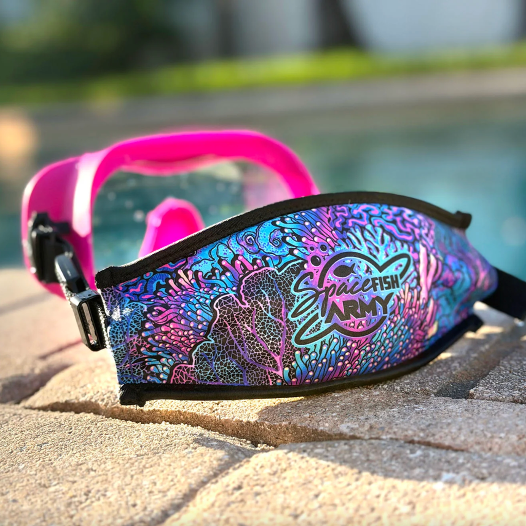 Spacefish Army Scuba Mask Strap Cover - Coral Kaleidoscope