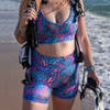 Spacefish Army Shorts - Coral Kaleidoscope