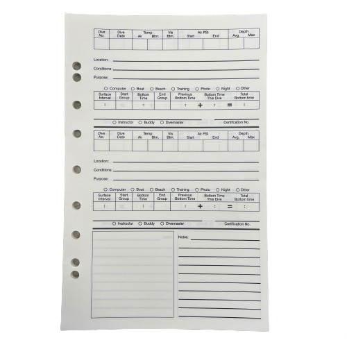 Trident 3-ring Logbook Refill Pages