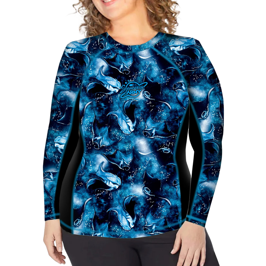 Spacefish Army Plus Size Pullover Rashguard - Manta Mayhem