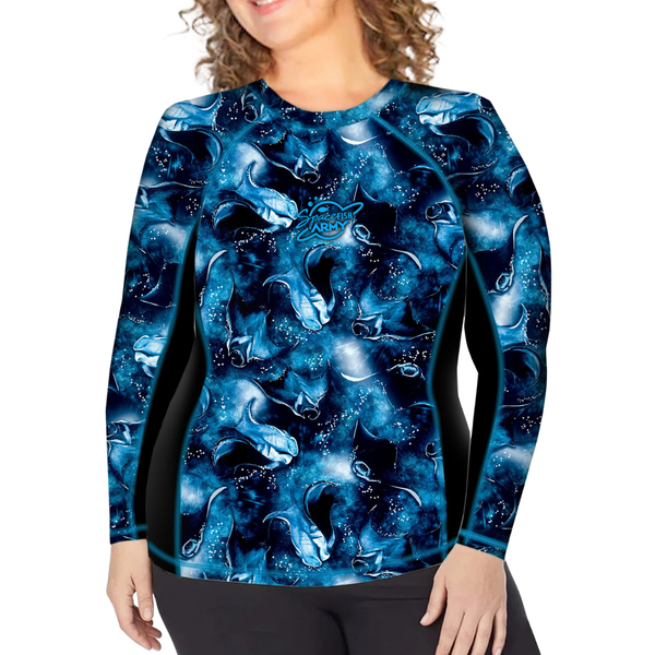 Spacefish Army Plus Size Pullover Rashguard - Manta Mayhem