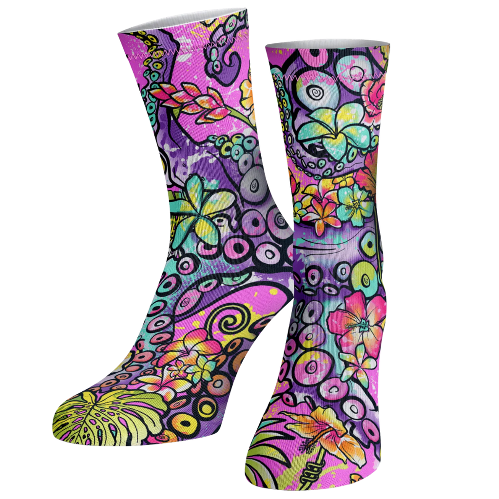 Spacefish Army Dive Socks - Octofloral Splatterparty