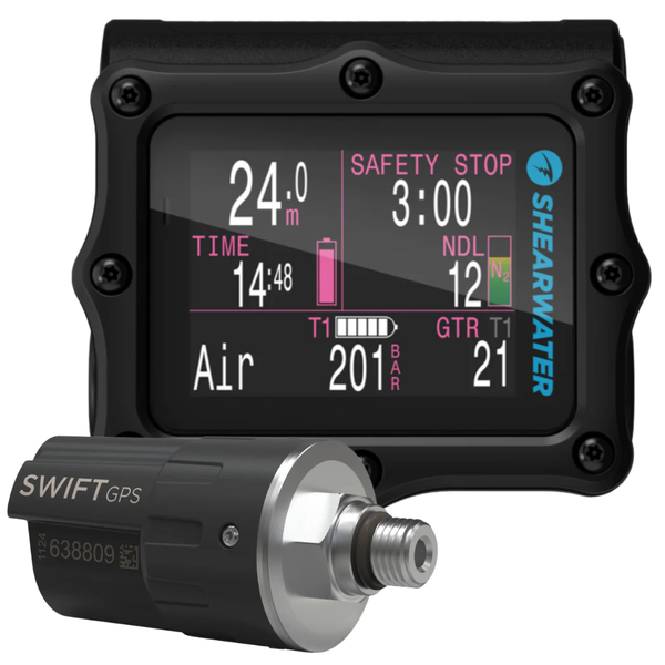 Shearwater Perdix 2 Ti Black Dive Computer w. Swift GPS Transmitter - SAVE $50