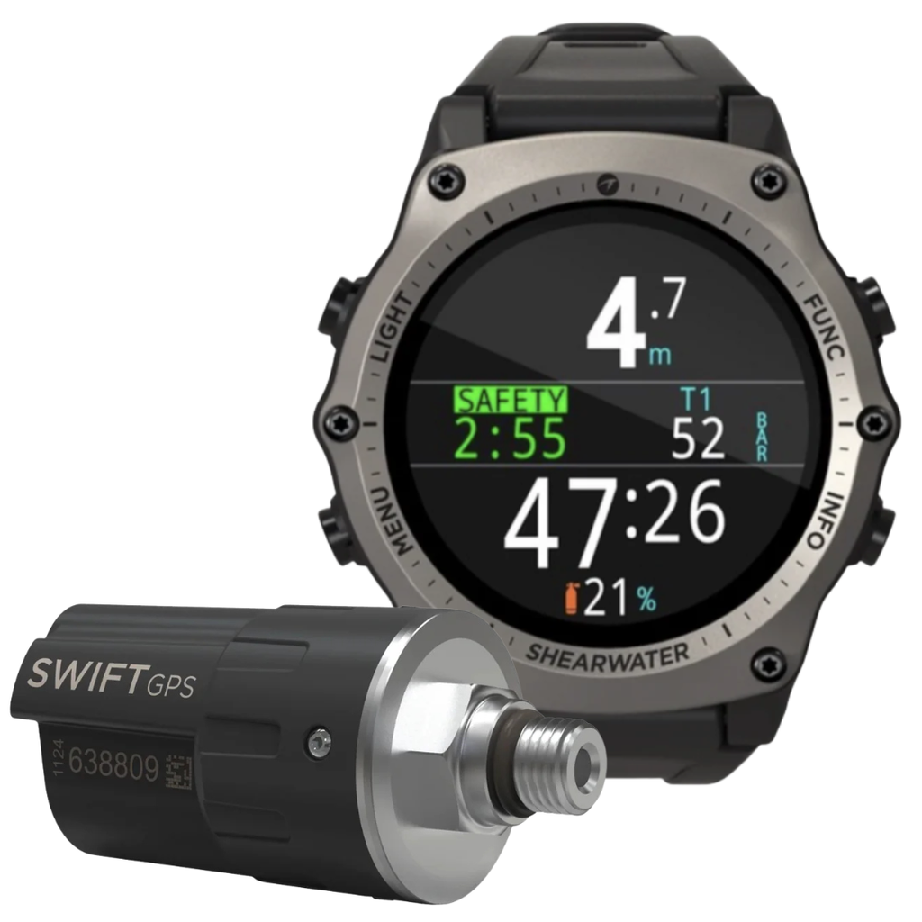 Shearwater Teric (Silver) Dive Computer w. Swift GPS Transmitter - SAVE $50