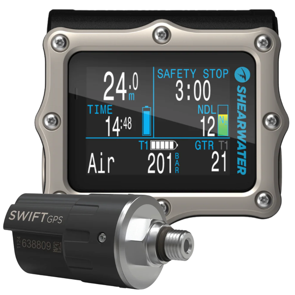 Shearwater Perdix 2 Ti Silver Dive Computer w. Swift GPS Transmitter - SAVE $50