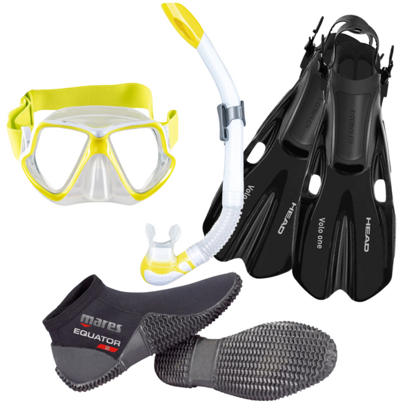 Mares Wahoo Snorkel Pkg - Yellow