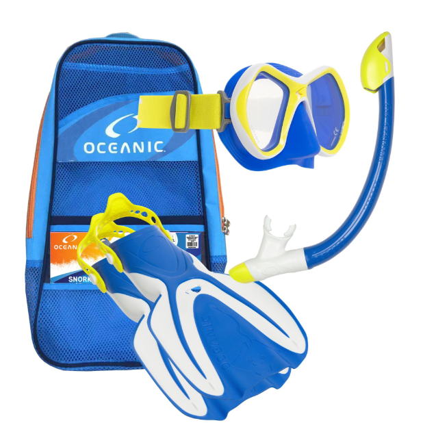 Deluxe Snorkeling Gear Scuba Diving Fins Mask Dry Snorkel Set