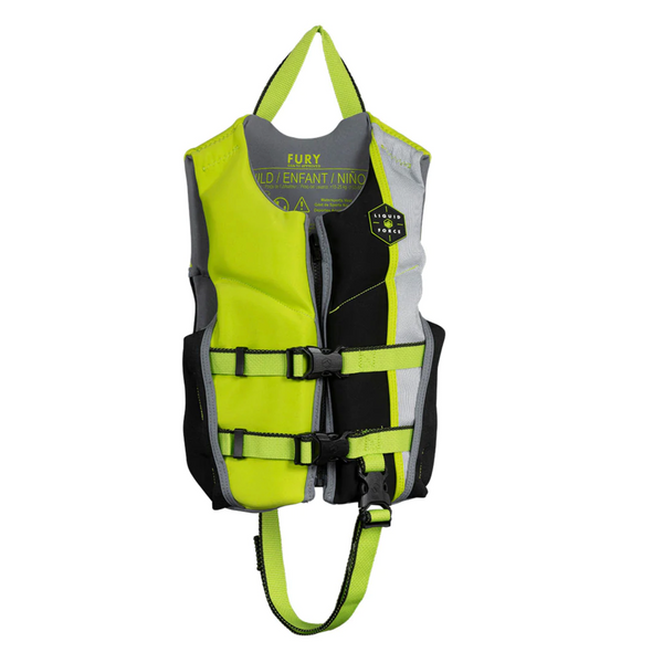 Liquid Force Fury Child PFD (30-50lbs) - Black/Green - 40% OFF!