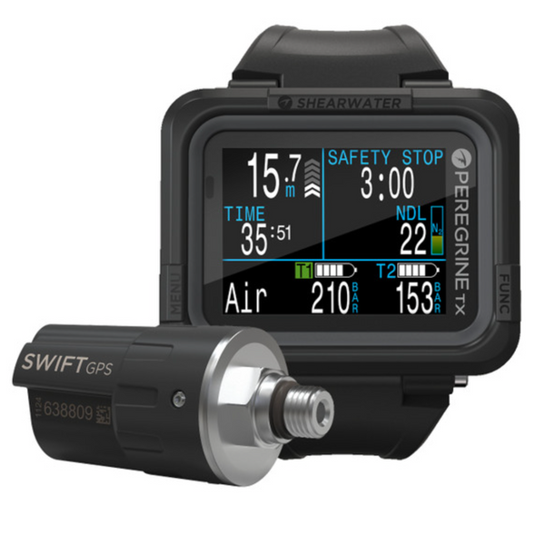 NEW Shearwater Peregrine TX Dive Computer w. Swift GPS Transmitter - SAVE $50
