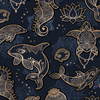 Spacefish Army Shorts - Ocean Mandala