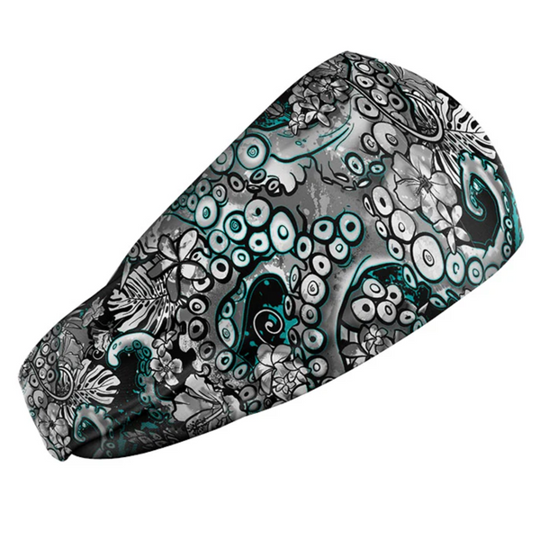 Spacefish Army Scuba Headband - Electric Blue Octofloral