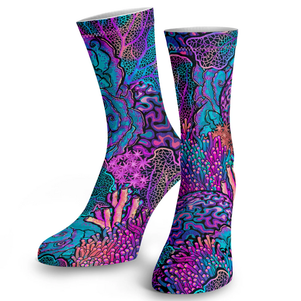 Spacefish Army Dive Socks - Coral Kaleidoscope