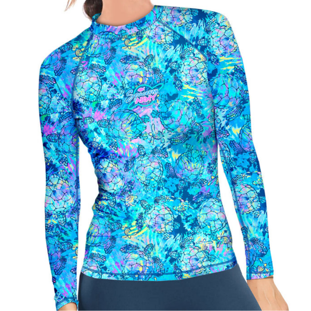 Spacefish Army Pullover Rashguard - Turtle Tie Dye