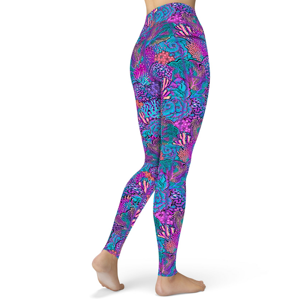 Spacefish Army Contour Leggings - Coral Kaleidoscope