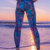 Spacefish Army Contour Leggings - Coral Kaleidoscope