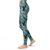 Spacefish Army Contour Leggings - Electric Blue Octofloral