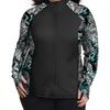Spacefish Army Plus Size Zip Up Rashguard - Electric Blue Octofloral