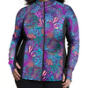 Spacefish Army Plus Size Zip Up Rashguard - Coral Kaleidoscope