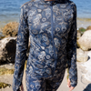 Spacefish Army Zip Up Rashguard - Ocean Mandala