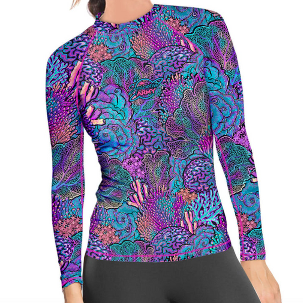 Spacefish Army Pullover Rashguard - Coral Kaleidoscope