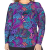 Spacefish Army Plus Size Pullover Rashguard - Coral Kaleidoscope