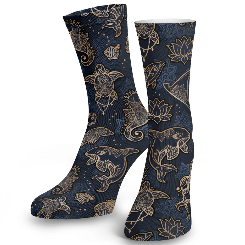 Spacefish Army Dive Socks - Ocean Mandala