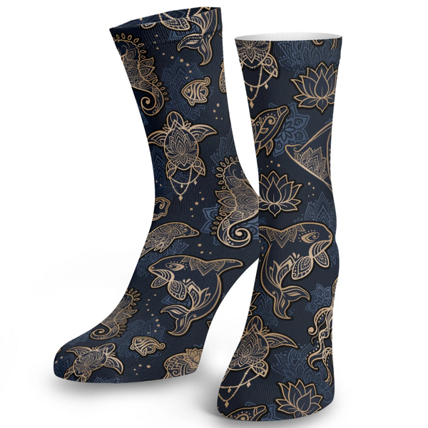Spacefish Army Dive Socks - Ocean Mandala